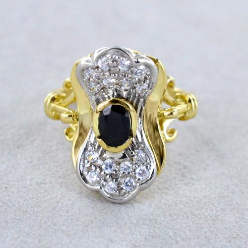 Scarica Anello Elegante in Oro con Pietre Preziose Blu Cartoni animati