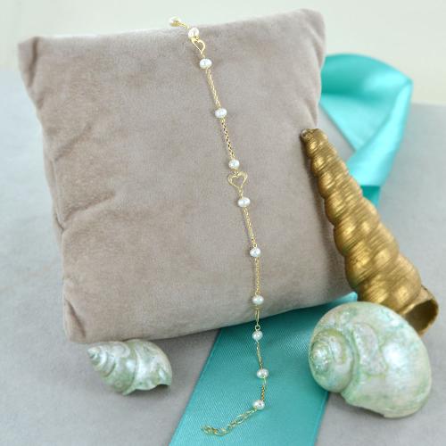 Set Di 4 Braccialetti Donna In Oro Con Perle Di Cristallo, Bracciale A Catena Con Puntale A Clip, Gioielli Elasticizzati Placcati 14 Carati