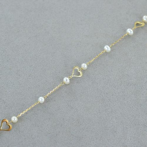 Set Di 4 Braccialetti Donna In Oro Con Perle Di Cristallo, Bracciale A Catena Con Puntale A Clip, Gioielli Elasticizzati Placcati 14 Carati