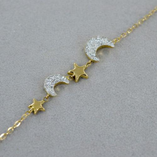 Elli - Ladies - Bracciale a 3 fili in argento sterling 925 con perline pietra di luna e amazzonite blu