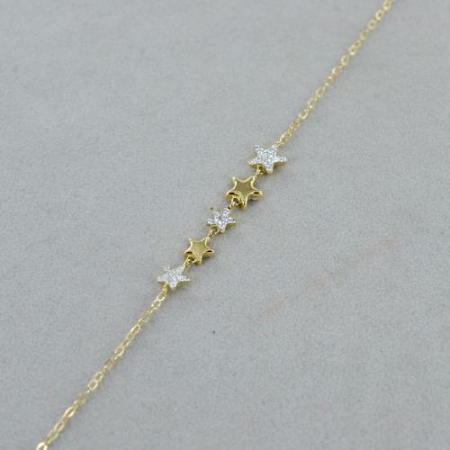 CIONDOLO STELLA IN ORO ROSA CON DIAMANTI, CATENA MODELLO ROSARIO – Dalù Gioielli