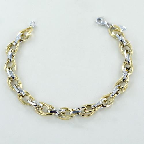 Bracciale donna in oro bianco 14K con doppia fila di diamanti da 6.70 carati Nuovo