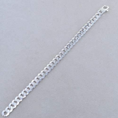 Bracciale Uomo Mabina in Argento multicatena Groumette con Piastrina