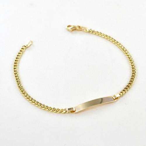 Never say Never Bracciale da Uomo in Oro Giallo 18 k con barbata Piatta da 9 mm di Larghezza e 21 cm di Lunghezza. Chiusura a moschettone per la Massima Sicurezza. 7.35