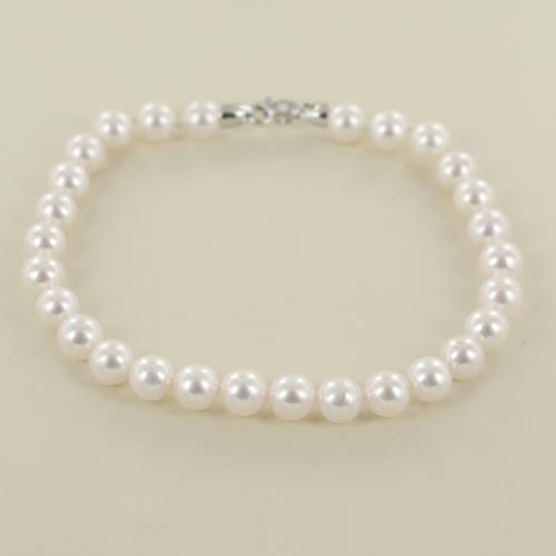 Bracciale Classico Con Perle D'Acqua Dolce Bianche 6,5 Pollici – Gioiello Elegante Per Donne, Ideale Per Sposerine E Regali - 3