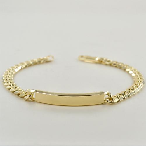 Bracciale Uomo Oro Giallo 333 (8K) Modello Grumetta Sfaccettata Larghezza 3,1 Mm - Made In Germany, Con Scatola Regalo