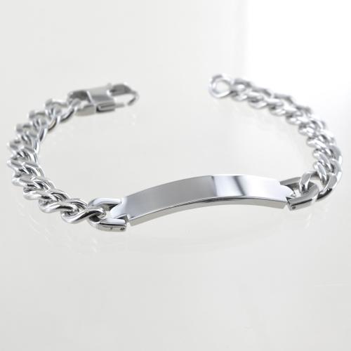 Set 2 Bracciali Uomo In Acciaio Inossidabile Argento - Bracciale Con Iniziale A-Z + Bracciale Catena Blindata, Regalo Compleanno - 2