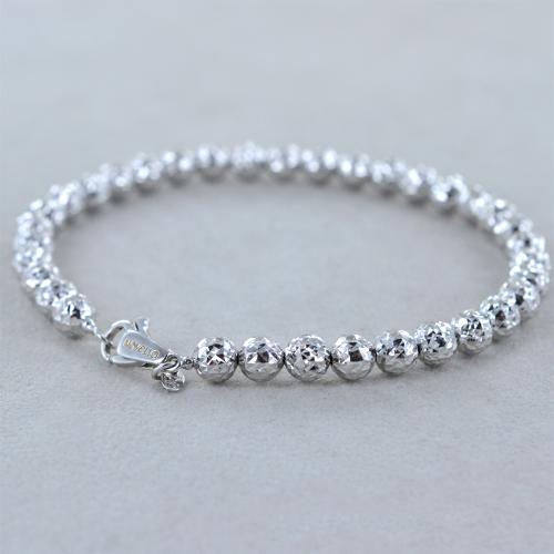 Tuscany Silver Bracciale Rigido In Argento Sterling 925 Con Sfere Da 3 Mm – Lunghezza 19 Cm, Gioiello Ipoallergenico, Regalo Donna