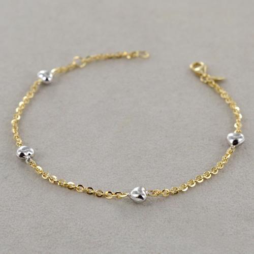 Cavigliera Oro Pieno DAINTY 9.5'' – Catena Marina 3mm, Nickel-Free Per Donna