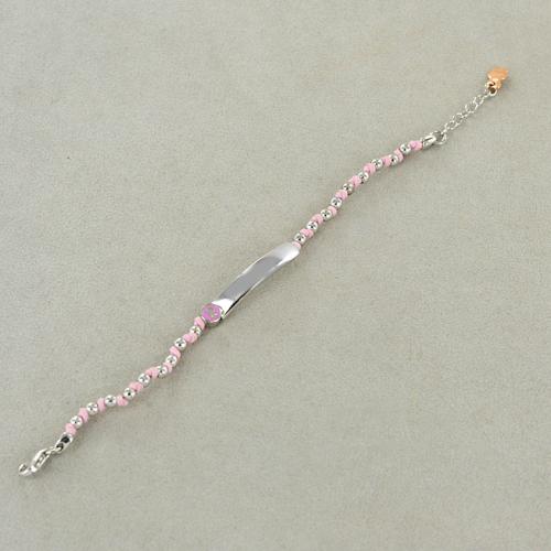 Silverly Bracciale Donna Argento 925 Elastico Sfere 4 mm Rotonde