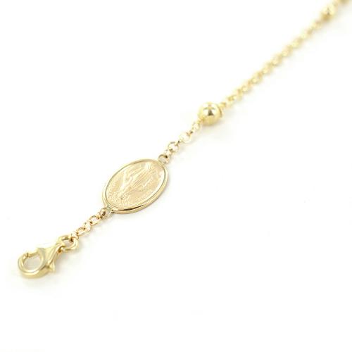 TEAMER Bracciale Rosario Vergine Maria Con Doppia Catena – Gioiello Religioso In Acciaio Inox, Regolabile, Uomo/donna
