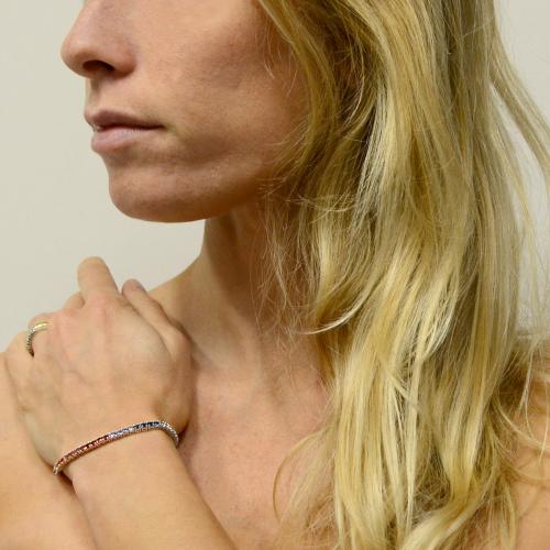 BRACCIALE TENNIS DONNA IN ACCIAIO CON ZIRCONI MULTICOLOR