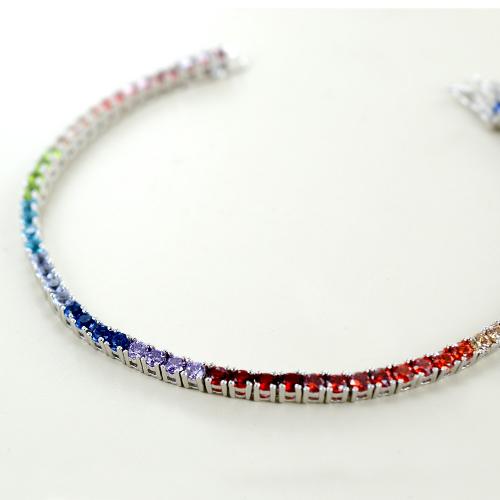 Bracciale Tennis Rosa in Argento 925 rodiato - Les Folies