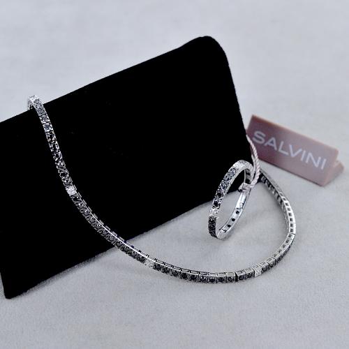 Bracciale Tennis in oro e Diamanti Neri da uomo Salvini collezione