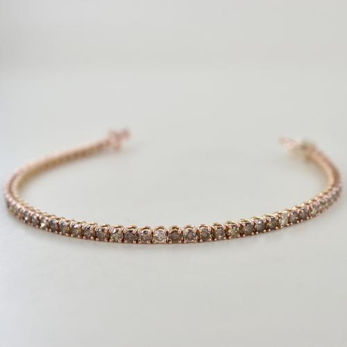 Bracciale tennis oro rosa e diamanti sale
