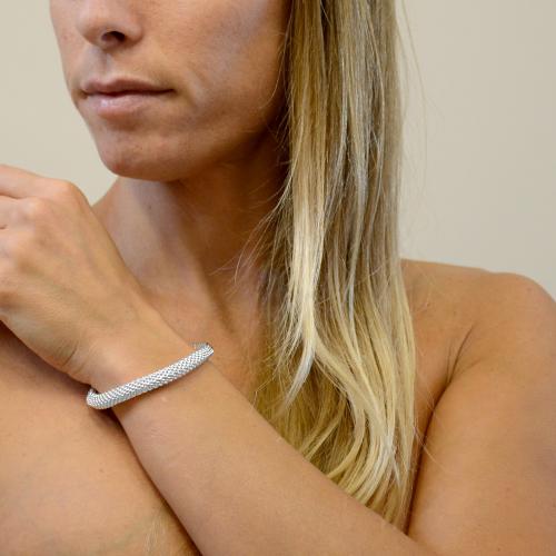 Bracciale Unoaerre in bronzo silver maglia milanese morbida