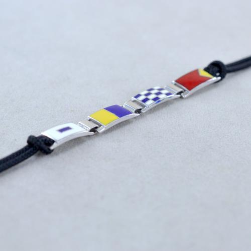 Bracciale donna acciaio in corda da nautica cordino nautico