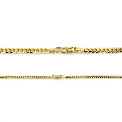 Bracciale catena barbazzale confortevole in oro giallo 14 K, 7.0 mm, 21,6 cm