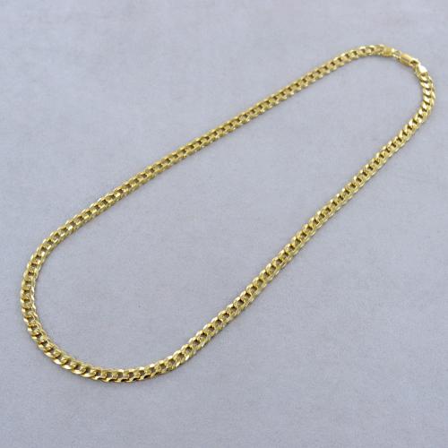 Catenina Uomo In Oro Giallo 585 – Grumetta Piatta Larga 3,4 Mm – Lunghezza 75 Cm – Made In Germany - 2