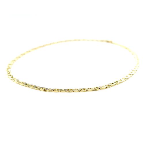 Catenina Oro Giallo 333 (8kt) Per Uomo – Modello Traversino Alternato, Larghezza 2,1 Mm, Lunghezza 45 Cm, Chiusura A Blocco D'Anello, Made In Germany Con Marchio Di Garanzia - 2