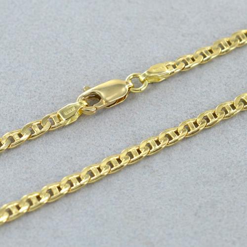 Cavigliera Oro Giallo 18k Con Catena Mini Forzata E 5 Lune - 25 Cm - Gioiello Made In Italy