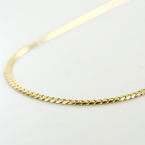 Cavigliera in oro giallo da 18 carati, con catena Mini-Forzata e 5 cerchi da 6 mm di lunghezza, 25 cm