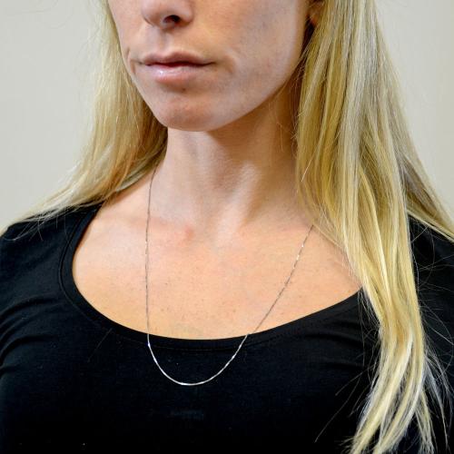 1,2mm Collier Rotondi Catena Veneziana Di 585 Oro Bianco Collana, 60cm