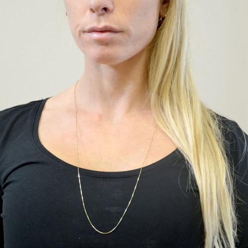 Collana donna in Acquamarina naturale garantita,Lunga cm.50 chiusura in argento 