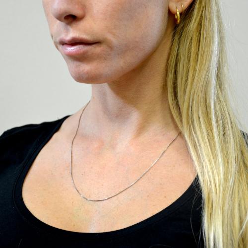 Collana con Catena Spiga e Moschettone Texture in Argento 925 - Albert