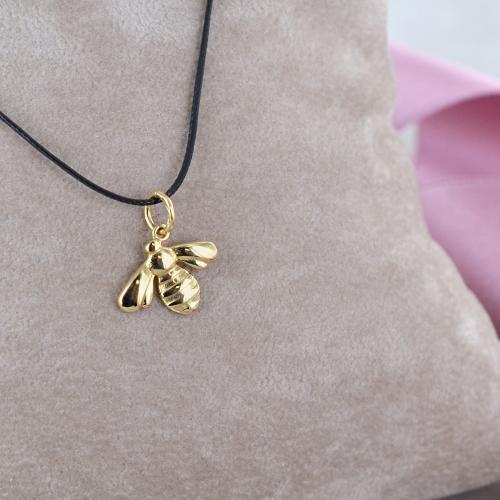 6 Ciondoli Ape Esagonali - Ottone Placcato Oro 18K Con Smalto - Foto 8