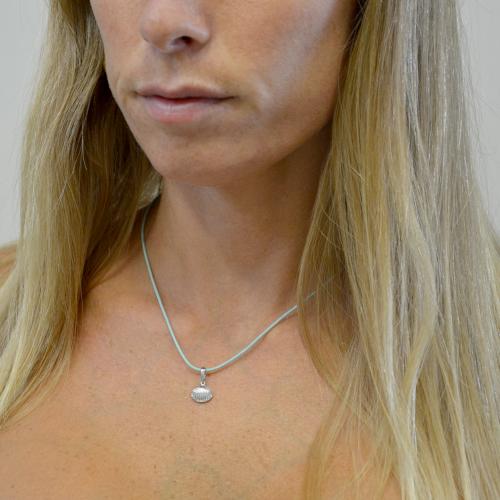 Bling Jewelry Collana Con Ciondolo A Conchiglia In Opale Blu, Argento Sterling 925, Catena Regolabile 16-18 Pollici, Regalo Donna