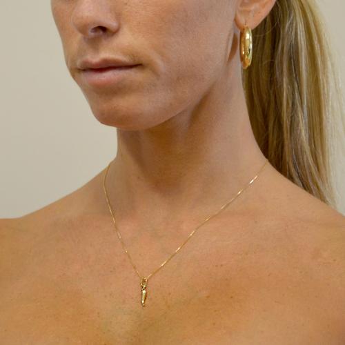 Ciondolo occhio portafortuna 19 mm Dorato con oro fino x1 - Perles & Co