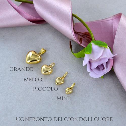 Ciondolo Cuore Lucchetto 3D In Oro Giallo 18 KT Elettroformato - Foto 4