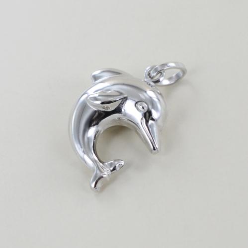 Ciondolo con delfino che salta in Argento Sterling