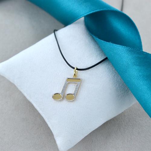 Collana con nota musicale per le donne con ciondolo a forma di nota musicale per gli amanti della musica, regali musicali con biglietto di significato, adjustable, Metallo, altro