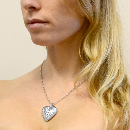 Collana Papà E Figlie In Argento Sterling 925 – Ciondolo A Cuore Con Abbraccio, Catena 45 Cm, Regalo Emozionale Per Donna