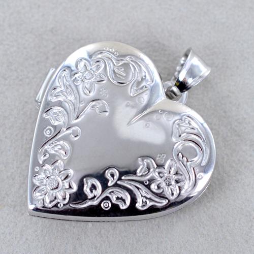 Ciondolo In Argento Sterling 16mm A Forma Di Cuore Con Croce