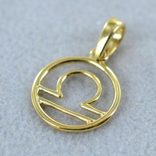 Ciondolo Medaglia Bilancia In Oro Massiccio 14k – Unisex Per Catena Uomo/donna