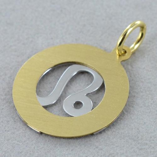 Ciondolo Zodiacale 18k Oro Giallo E Bianco – Diametro 20mm (Unisex, Senza Pietre)