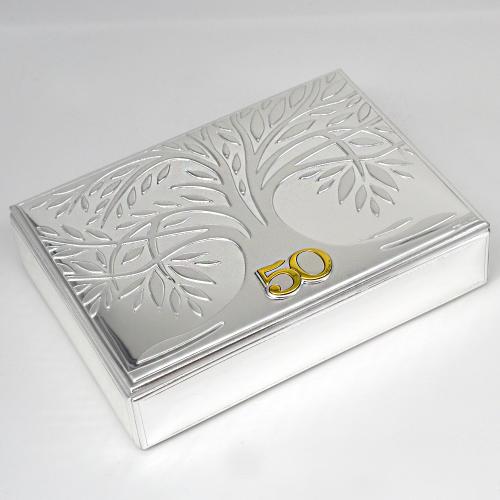 Cofanetto Anniversario 50 Nozze d oro 18 x 13 cm | Gioielloro ...