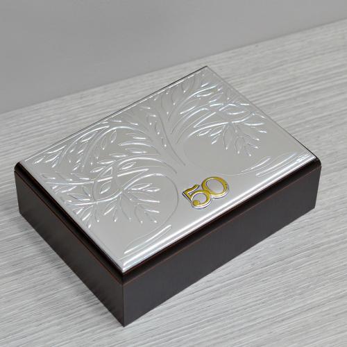 Cofanetto Anniversario 50 Nozze d oro in argento laminato e ...