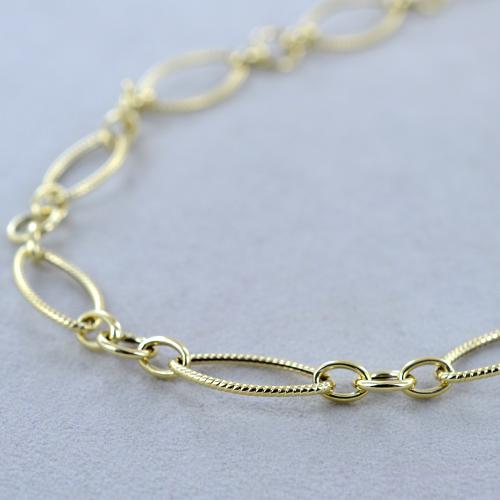 Collana In Oro Giallo 14kt A Maglia Scatola, Larghezza 3.4 Mm, Varie Lunghezze (fino A 70 Cm), Elegante E Resistente