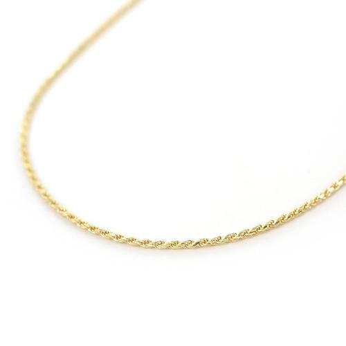 JewelryAffairs Collana Oro Giallo 14k – Catena A Maglia Corda Taglio Diamante, Spessore 3,5 Mm