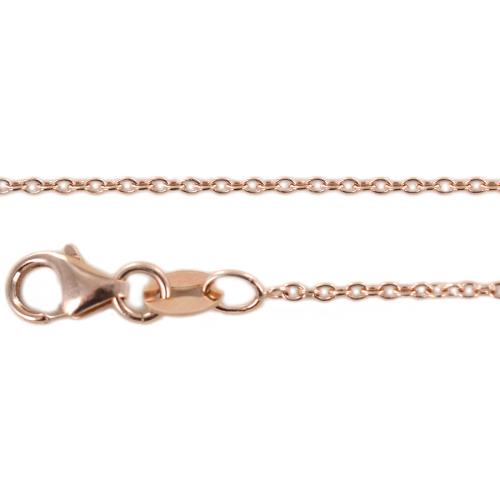Collana catena maglia rolo da Donna sottile in oro rosa 40 cm