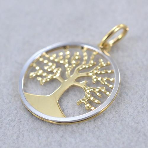 Ciondolo albero della vita, circa 14 mm di dimensione, oro vero/333 (8 carati) - su richiesta con catena a maglie Gold333 - Italia