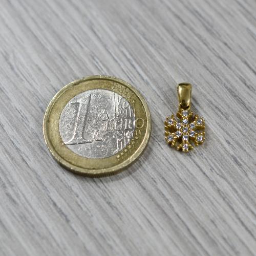 2 rondelline puntinate in argento 925 pkl oro giallo da 5x3,5 mm 