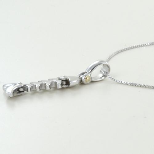 Collana Donna Con Ciondolo In Zircone E Linea Pesce Trasparente - Gioiello Elegante, Regalo Ideale Per Compleanno - 4