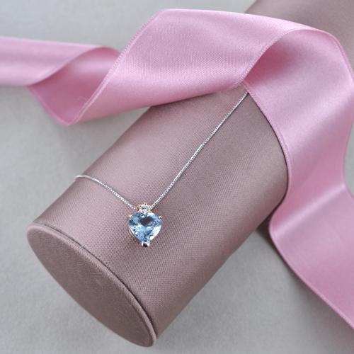 Collana Con Pietra Portafortuna Di Marzo Con Farfalla, Collana Blu Acquamarina, Gioielli Da Donna, Regalo Di Compleanno – Aurora Tears - Foto 12