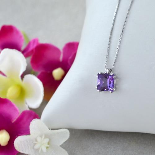 Ciondolo Ametista Argento 925 Cod.1074 Con Collana - Gioielli Pietre - Foto 5