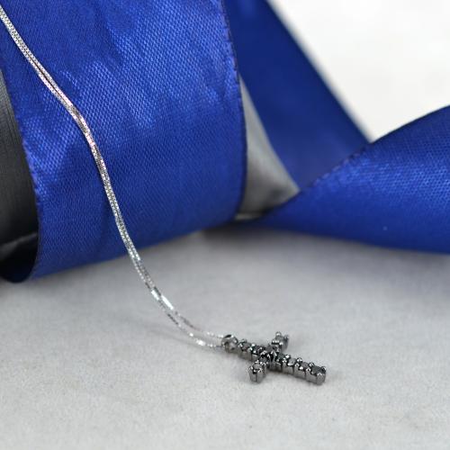 Collana uomo oro bianco e diamanti neri store